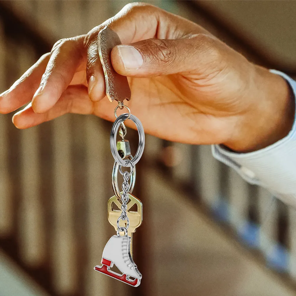 

2Pcs Ice Skating Keychain Skates Shoe Pendant Metal Key Ring Bag Charm Hanging Ornament for Keys Cellphone Backpack Fashion