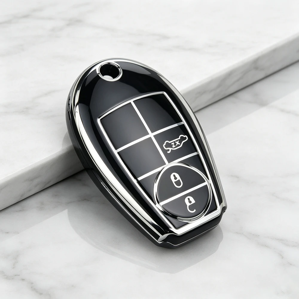 3 Buttons TPU Car Key Shell Case for Chrysler 300C for Jeep Commende for Dodge Durango Ram Grand Caravan Cherokee Accessories