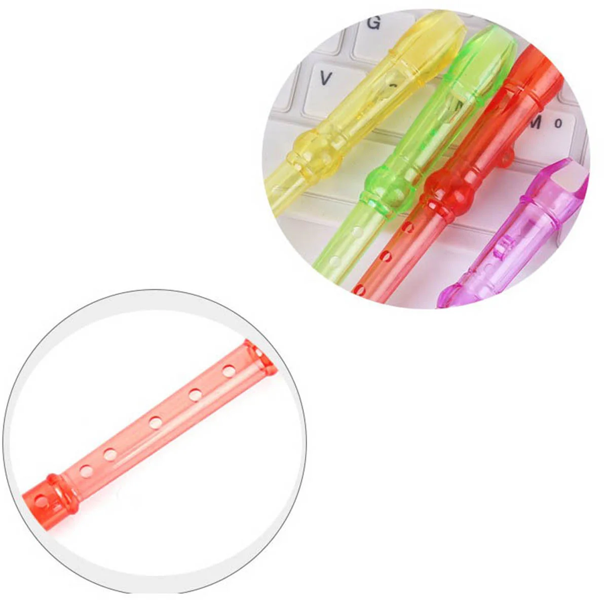 20 Pcs Recorder Instrument Kids Musical Instruments Fake Flute Toys Wind Early Educational Transparent Clarinet