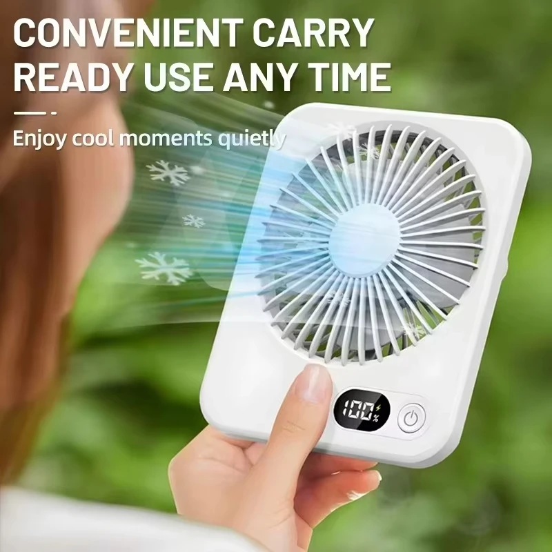 Mini portable fan USB desktop fan rechargeable desktop fan wall mounted ceiling fan 3-speed strong wind folding camping fan