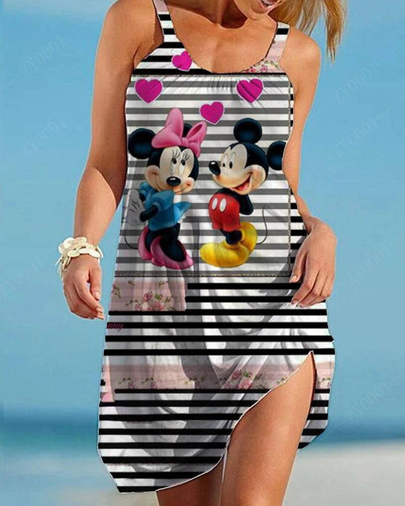 Disney Bodycon Dresses for Women Clothing Women's Summer Sundresses 2025 Fashion Woman Blouses 2022 Beach Outing Chic Point TOP