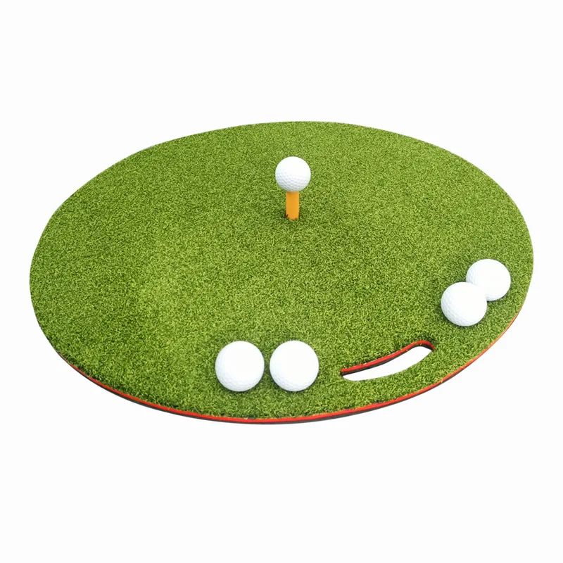 

Портативный многофункциональный круглый коврик для ударов по гольфу для практики свинга и сколов, удобный для переноски тренажер для свинга