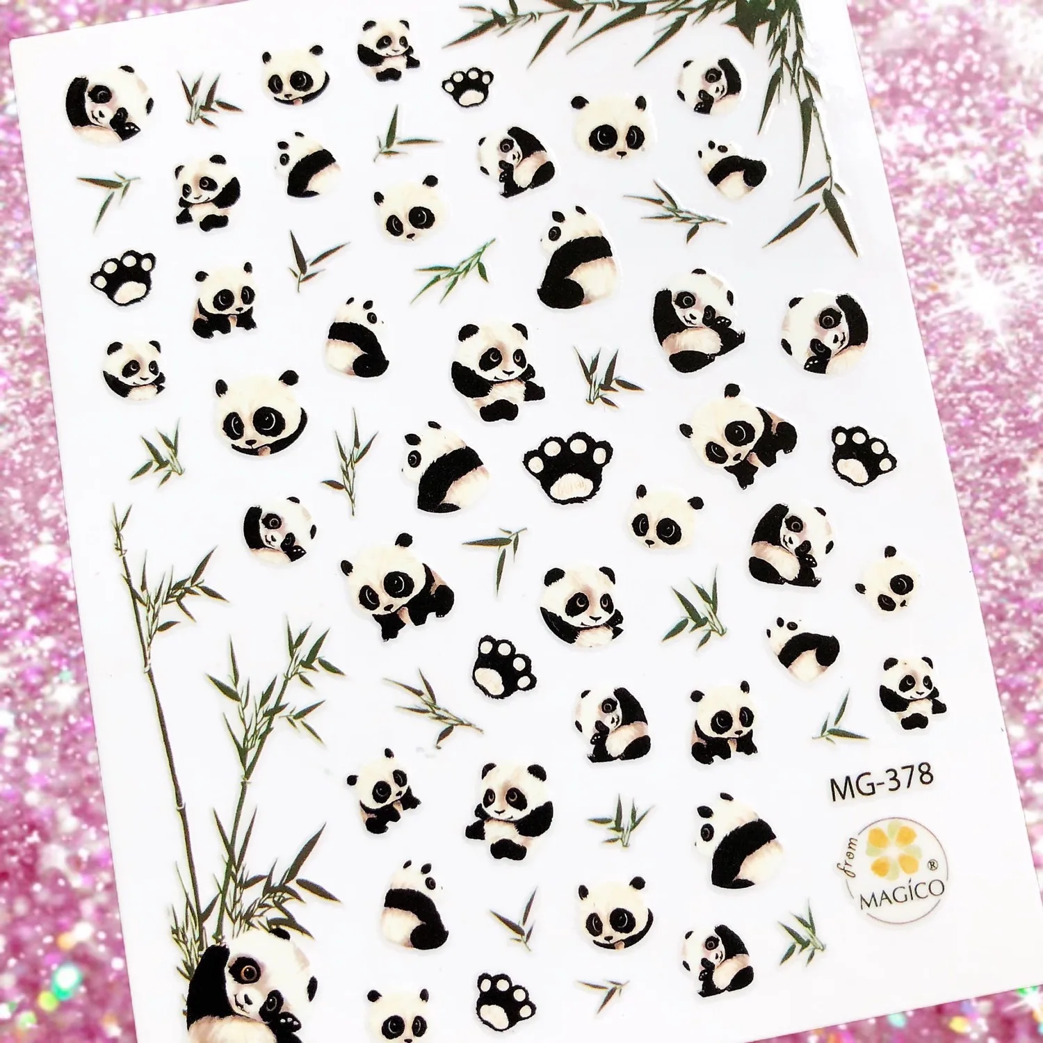 Cartoon Panda 3D Colla posteriore Adesivo per unghie Decorazione per unghie Decorazione per unghie autoadesiva Strumento per unghie Ornamento Impermeabile di lunga durata