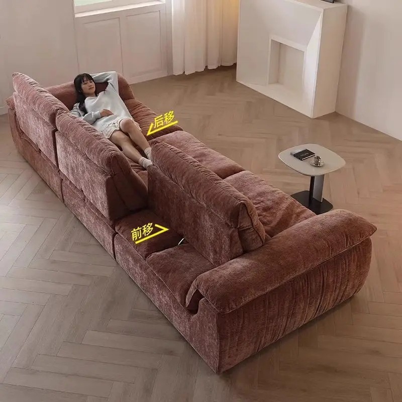 أريكة إبحار إيطالية من Chenier، مسند ظهر عميق واسع جدًا، أريكة قابلة للتعديل لغرفة المعيشة، شقة صغيرة من القماش، صف مستقيم