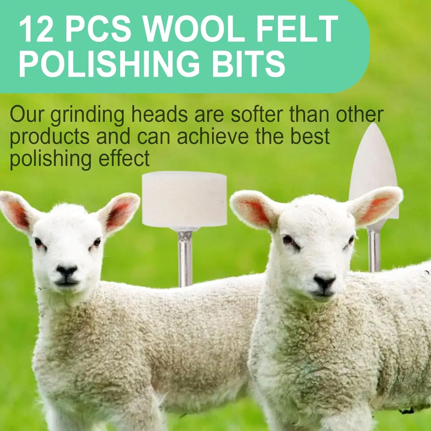 Forets à ongles, 12 mèches de polissage en feutre de laine, outils de têtes de lime de polissage de meulage multi-formes, accessoires de vernis à ongles