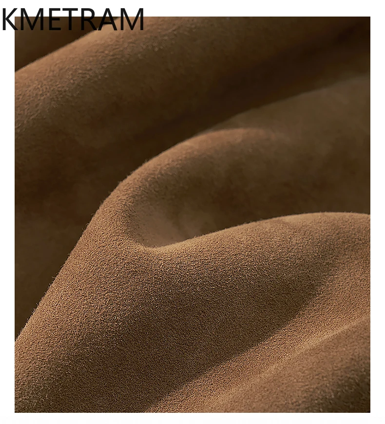 KMETRAM 100% Merino Wool Sheepskin Fur Clothing for Woman High-Quality Deep Camel Real Fur Jacket Winter Outerwears 2025 пальто