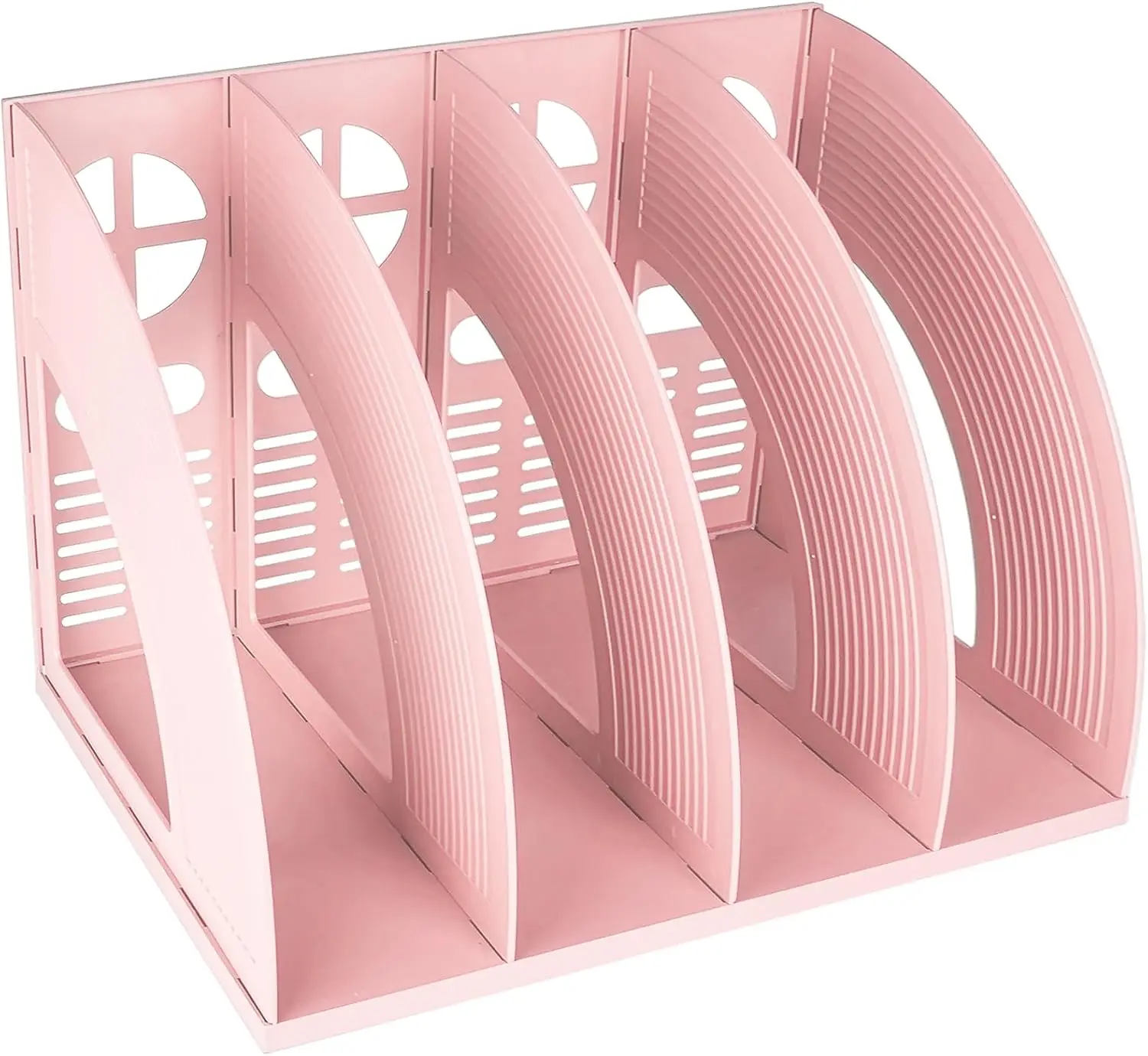 

Прочный пластиковый органайзер для журналов с 4 отделениями, настольный держатель для файлов и документов, розовый цвет