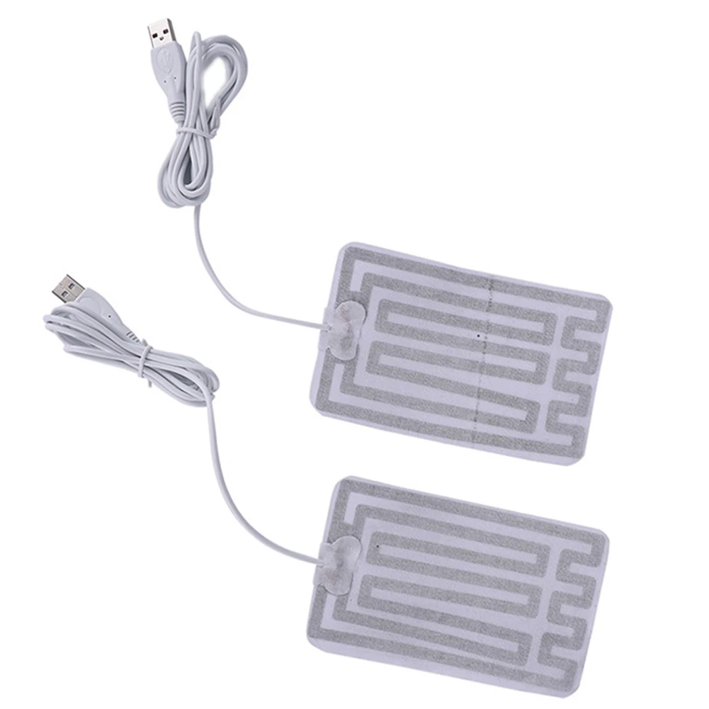 1 Pair Carbon Fiber Cloth Pad USB Heated Gloves Pad Jacket Heater Pads Clothing Heating Pad Electric Heated Pad Heating Film Pad