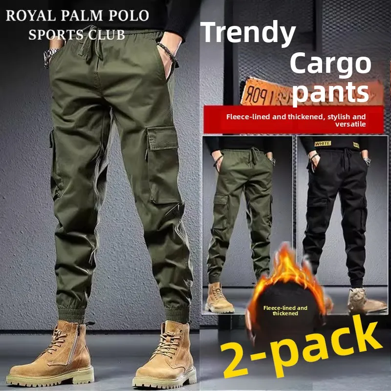 

Мужские тяжелые модные рабочие брюки American Sle, новинка 2025 года, свободные повседневные брюки с большими манжетами и завязками, мужские брюки