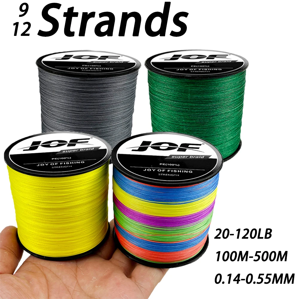 9/12 Strands Braided Fishing Line 500M 300M 100M High Quality X9X12 Multifilament PE Line Strong for Carp Fishing Wire Saltwater