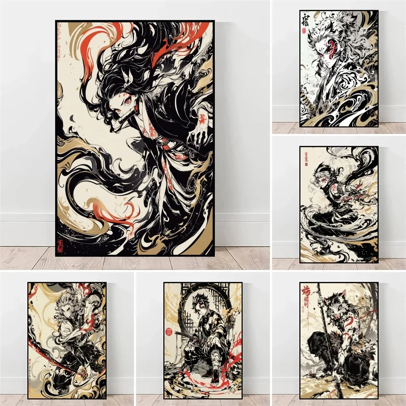 

Bandai Demon Slayer Kamado Nezuko Poster Canvas Painting Picture Kamado Tanjirou Scroll Wallpaper Decoration Anime Merchandise