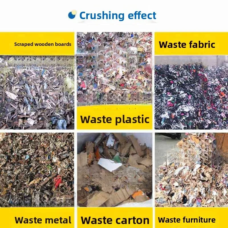 Attrezzatura per triturare rifiuti di grandi dimensioni Scrap Wire Mobili Pellicola Trituratore a rulli in tessuto Macchina per tritare rifiuti solidi in metallo industriale