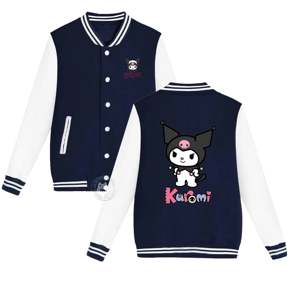 Sanrio Autumn/Winter thickened baseball Uniform Boys Girls Superman Kumomi Pattern printed children's warm fashion coat