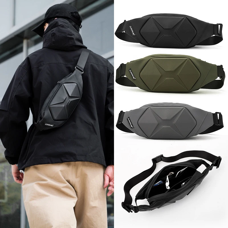 Waterproof Men Chest Bags Fashion Solid Color Ride Waist Packs High Quality Unisex Fanny Pack Travel Storage Crossbody Bag Male