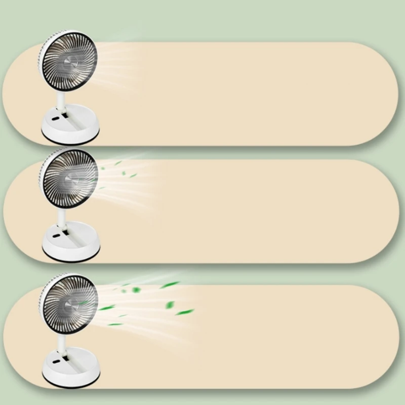 Ventilatore da tavolo portatile silenzioso ventilatore da tavolo pieghevole alimentato tramite USB a 3 velocità per la scrivania di casa camera da letto viaggi d'ufficio all'aperto