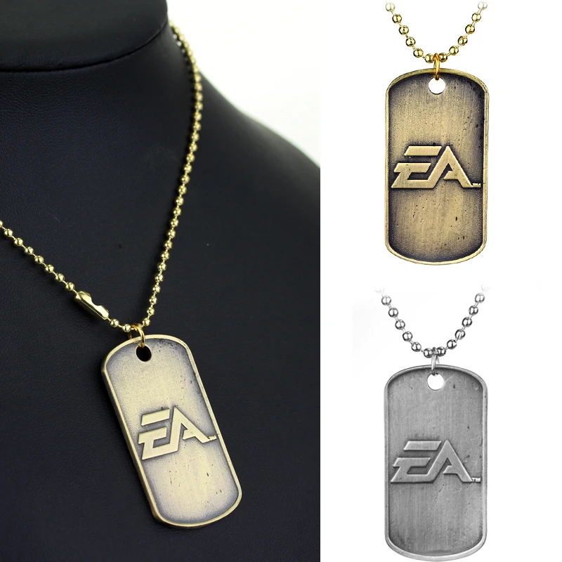 BF4 Battlefield 4 Necklaces Fashion Dog Tag Badges Military Card Pendants Antique Bronze Jewelry For Men