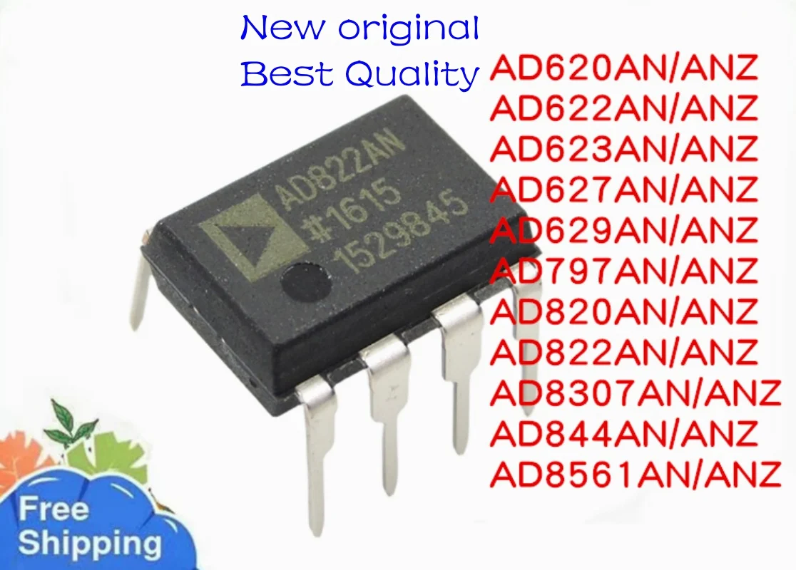 New original 10piece  New AD620AN AD622AN AD623AN AD627AN AD629AN  AD797AN AD820AN AD822AN AD8307AN AD844AN AD8561AN DIP