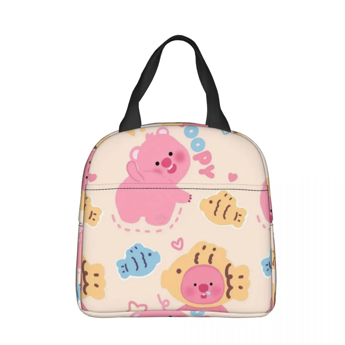 

Kawaii Loopy Cartoon Beaver Insulated Lunch Bag Cooler Bag Meal Container Cute Portable Tote Lunch Box Bento Pouch Office Picnic