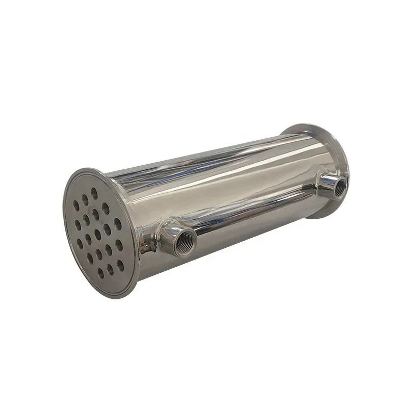 for Cooling or Heating Fluids Sanitary Triclamp Jacketed Condenser Tube in Shell