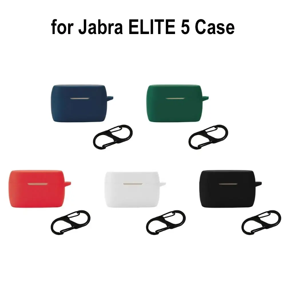 New Silicone Wireless Earbuds Case Soft Shockproof Charging Box Cover Anti-dust Colorful Headphone Shell for Jabra ELITE 5 Home