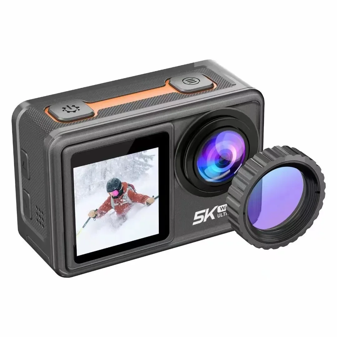 High quality Tracking Head Waterproof 5K Touch Dual colorful screen Action Camera 4K 5K with WIFI and EIS