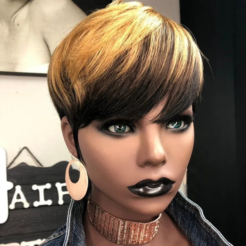 Pixie Cut Wigs for Black Women, Short Brazilian Remy Hair