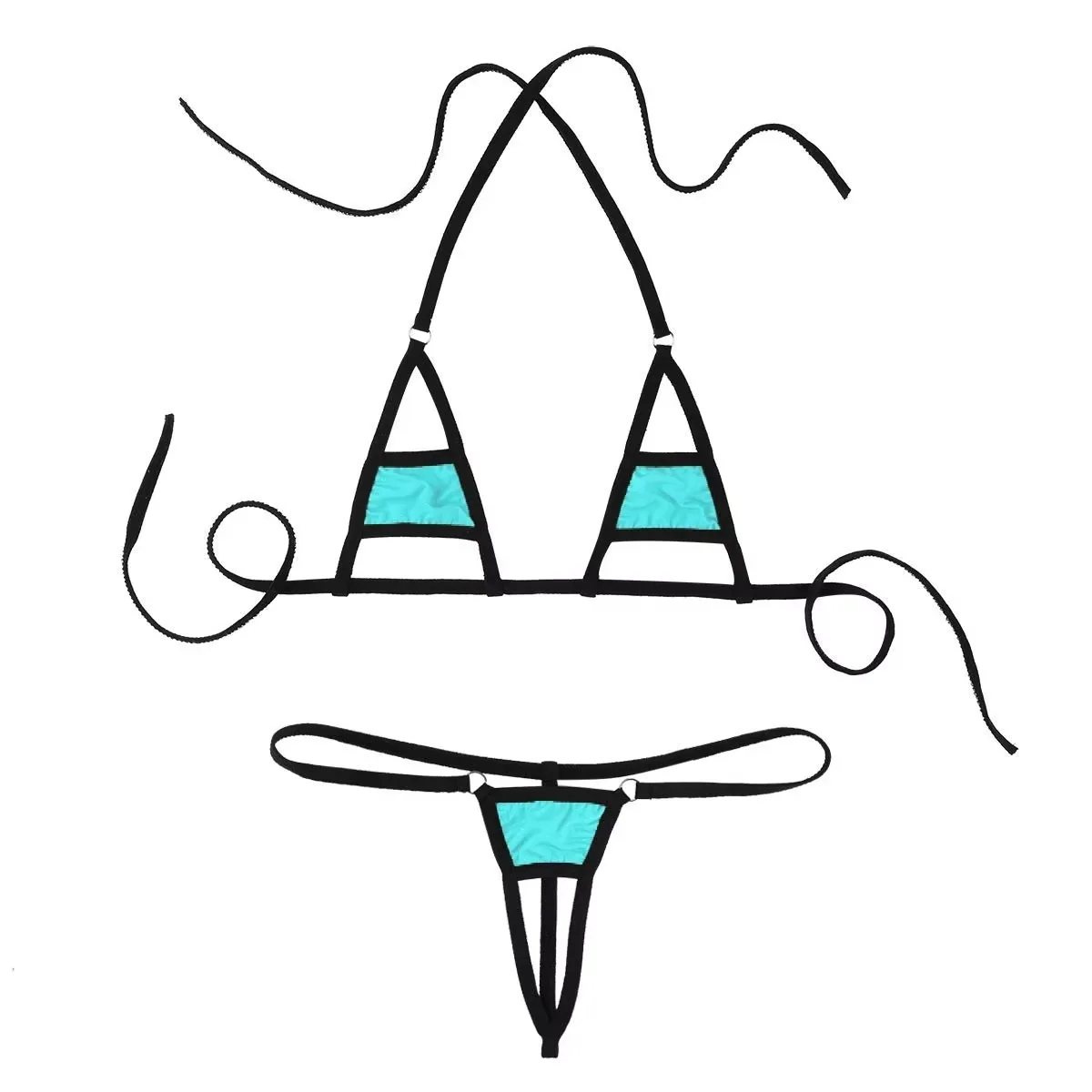 Women's Swimsuits Micro Bikini Swimwear Mini Bikini Top with G-String Thong Underwear Set Lingerie Halter Neck Bikini Swimsuits