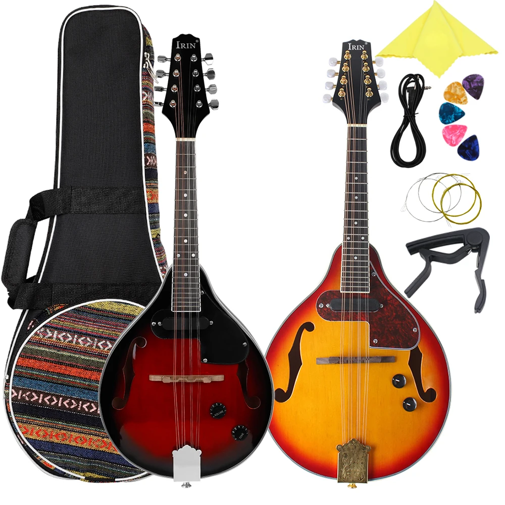 

IRIN 8 Strings Mandolin Guitar A Style Rosewood Fingerboard Electric Mandolin Guitarra With Bag Capo Guitar Parts & Accessories