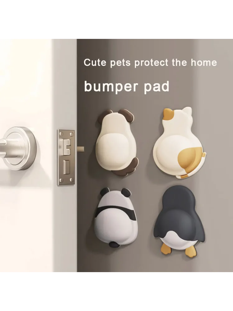 4pcs Door Stopper Silicone Handle Bumpers Self Adhesive Mute Anti-Shock Protection Porte Pad Home Improvement Wall Protector Pad