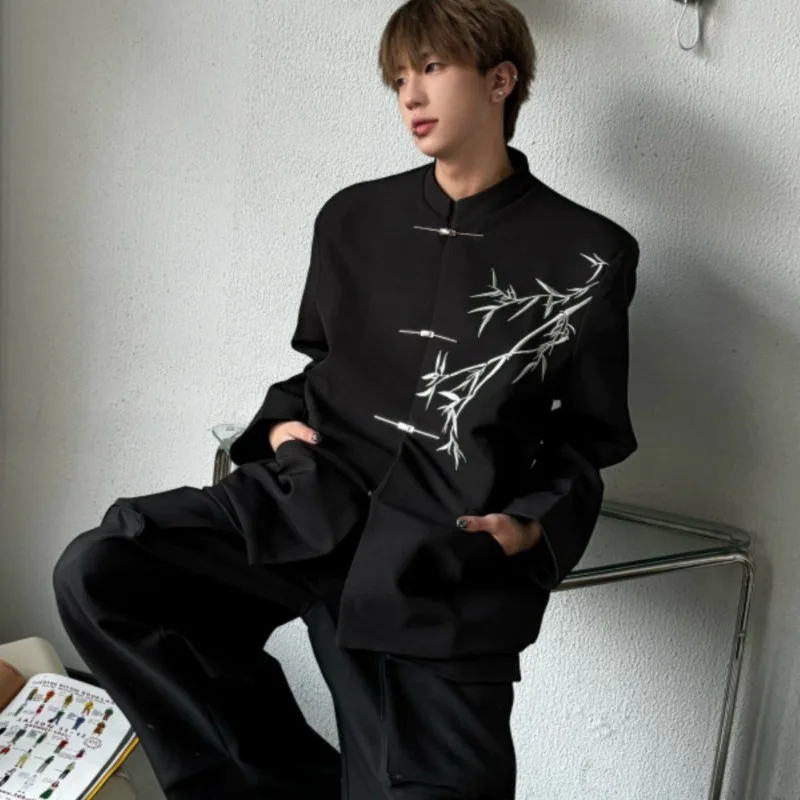 Blazers Men Casual Stand Collar Fashion Design Chinese Style Special All-match Cozy Temperament Streetwear Charming Students New image 5