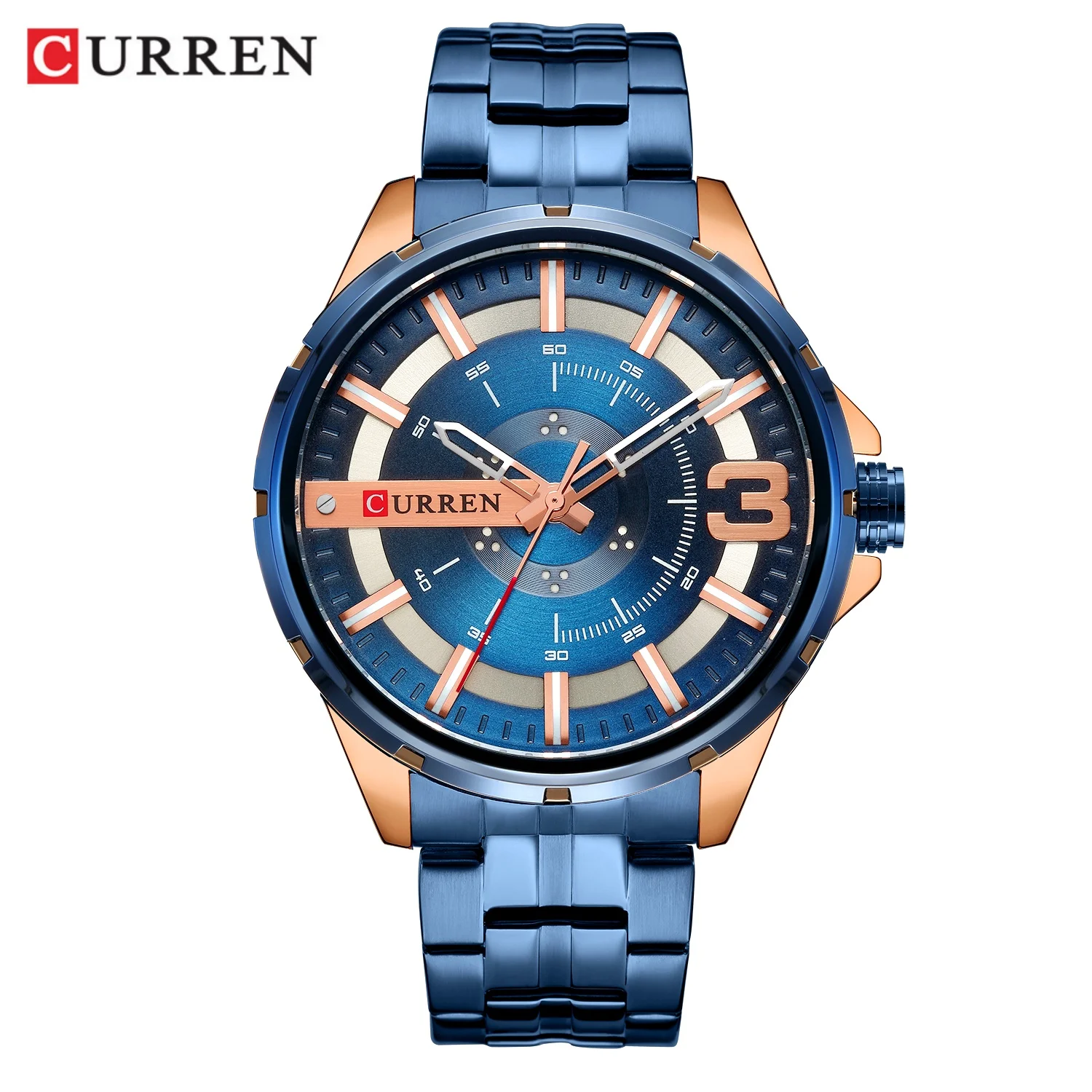 CURREN 8333 Fashion Men's Quartz Watch Waterproof Stainless Steel Strap Wristwatch Sports Casual Watches for Man reloj hombre