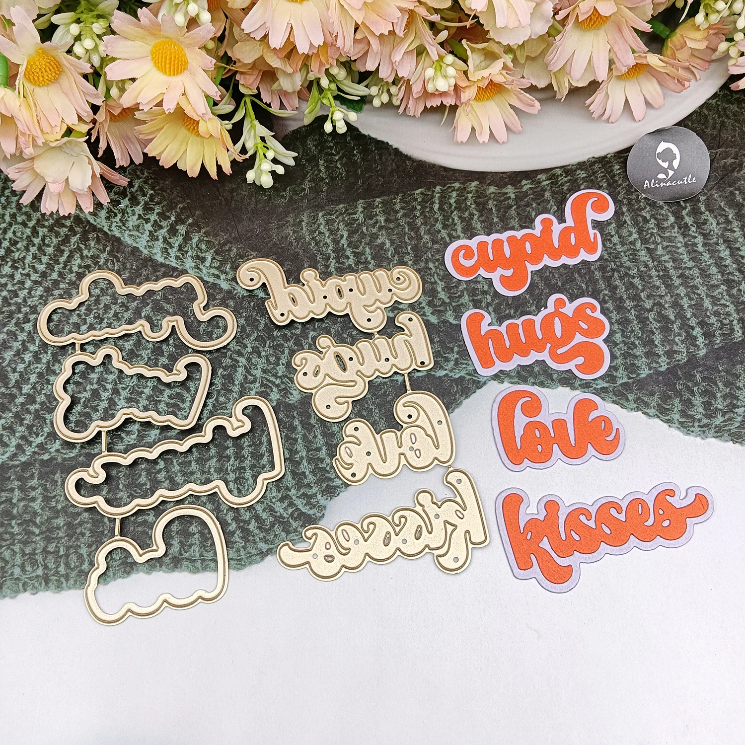 Alinacutle Emotion Words Metall-Stanzform für Geschenk, Papier, Handwerk, handgefertigte Kartenherstellung, DIY-Grußkarten, Scrapbooking