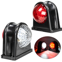 2X 8LED Clearance Elbow Rubber Light Trailer Truck Position Parking Outline 12V 24V Side Marker Lights White Red Rear Lamps