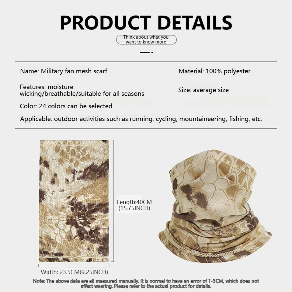 NOFOXO Summer Sports Neck Gaiter Bandana Face Mask Breathable Camouflage Scarf Outdoor Sport Face Cover Fishing Cycling Hiking image 6