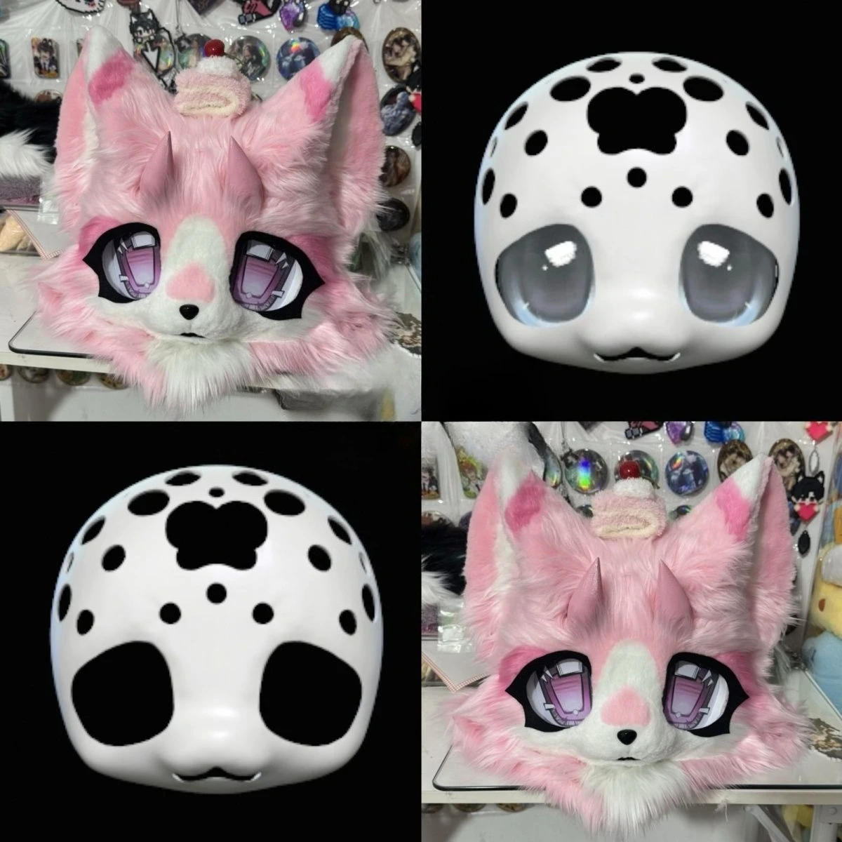 

Kemono Base Mask Beast Outfit Short Kiss Drooping Eyes Furry Skull Cute Skull Cos DIY Accessories PLA Material