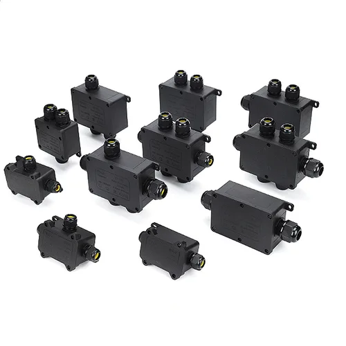 Imagen 2 del producto Caja de conexiones impermeable para exteriores IP68, color negro, mini caja conectora de 2-8 vías con plástico y terminal para PC, diseñada para cables enterrados