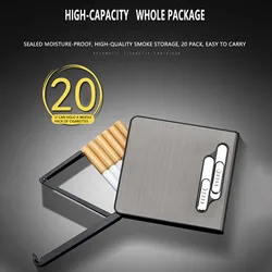 Cigarette-Case,Rechargeable Dual-Arc Lighter Cigarette-Box,Holds 20-Cigarettes