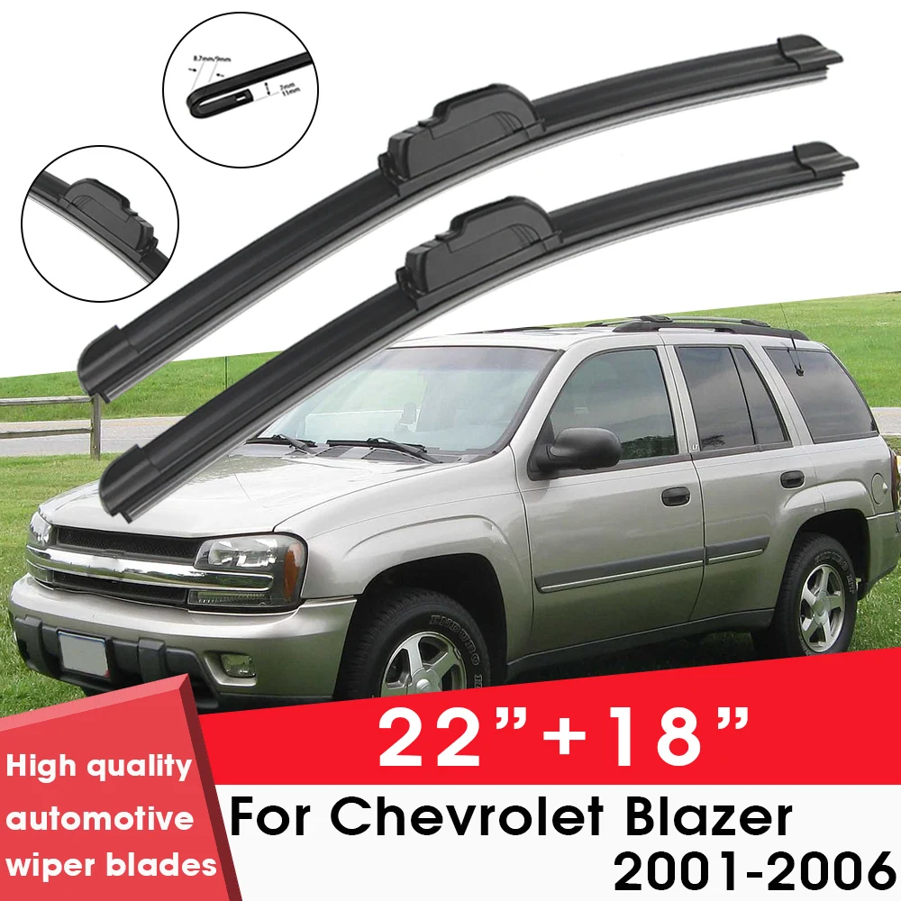 

Car Wiper Blade Blades For Chevrolet Blazer 2001-2006 22"+ 18" Windshield Windscreen Clean Naturl Rubber Cars Wipers Accessories