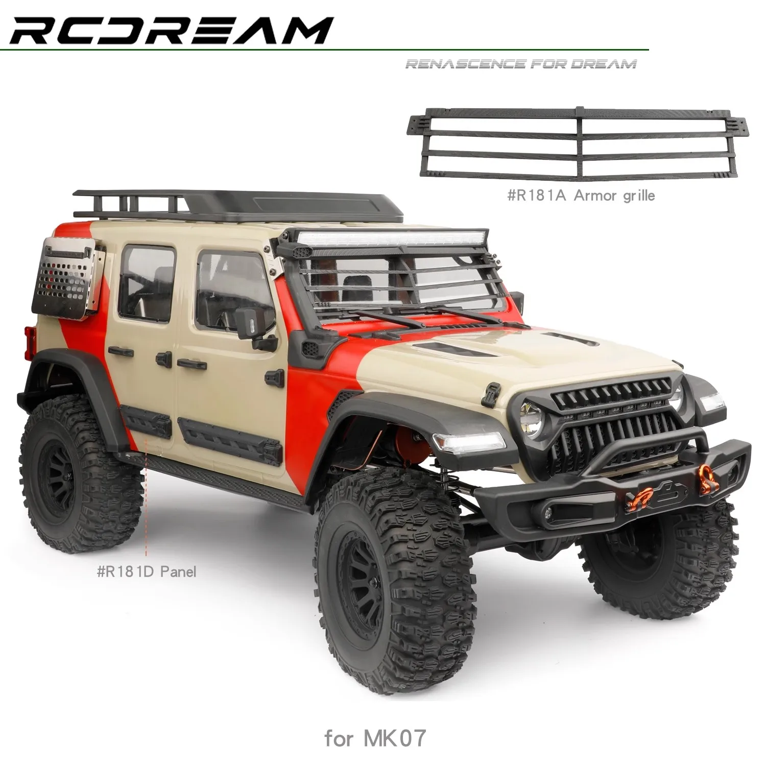 RCDream MK07 JK07 Front Window Armor Grille Rainforest Protection Simulation Modification # R181B