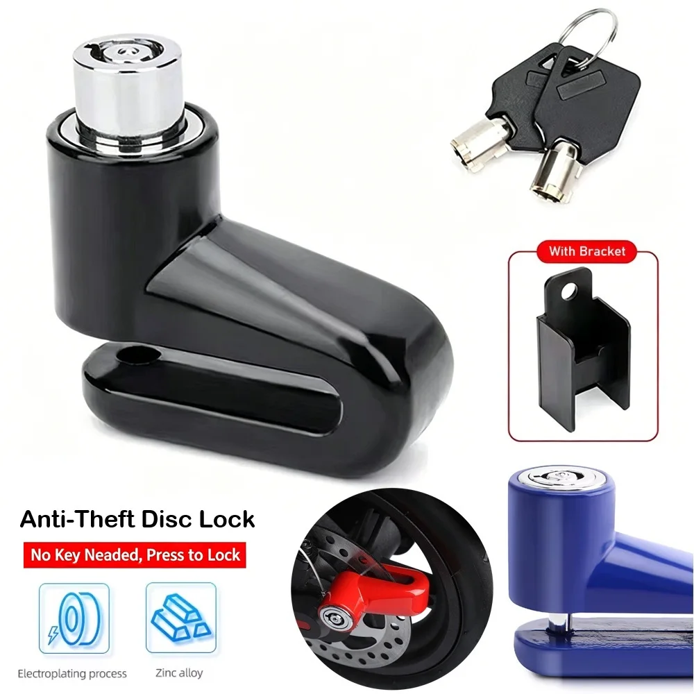 Anti-Theft Disc Brake Lock 5.5mm Rod Diameter Press To Lock Safety Protection for Bicycle Motorcycle Bike Electric Scooter
