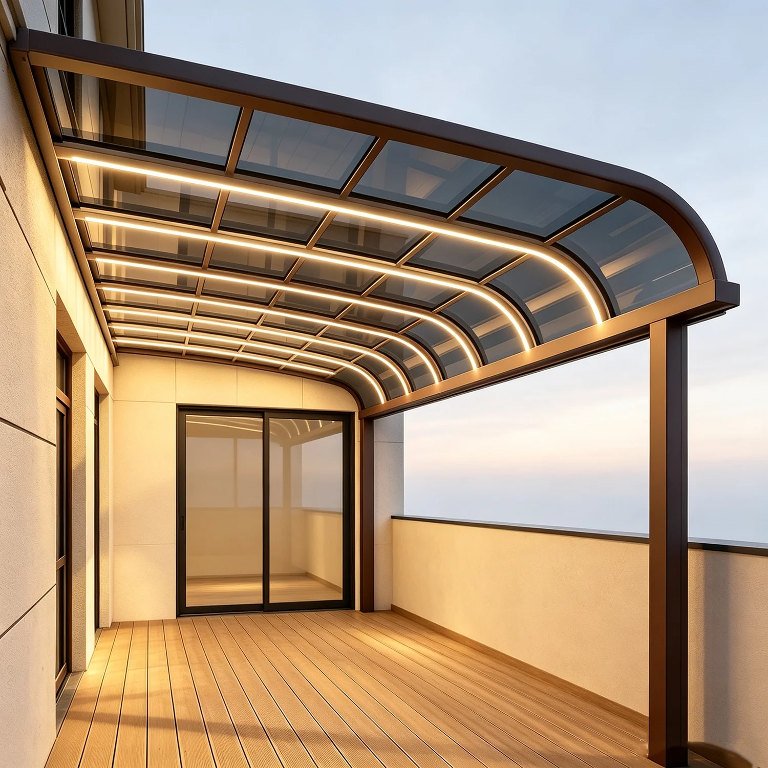 Transparent Polycarbonate Terrace Roofing - Heat Insulation Aluminum Canopy, Waterproof Shade for Garden Pergola Awning Shelter