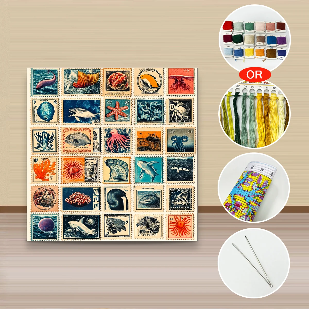 1 Stück 40x40 cm/15,74 Zoll, 11Ct/14Ct Kreuzstich-Set, DIY-Valentinstagsgeschenk, Stickerei-Set für Festivals, Porträts – Detail 3