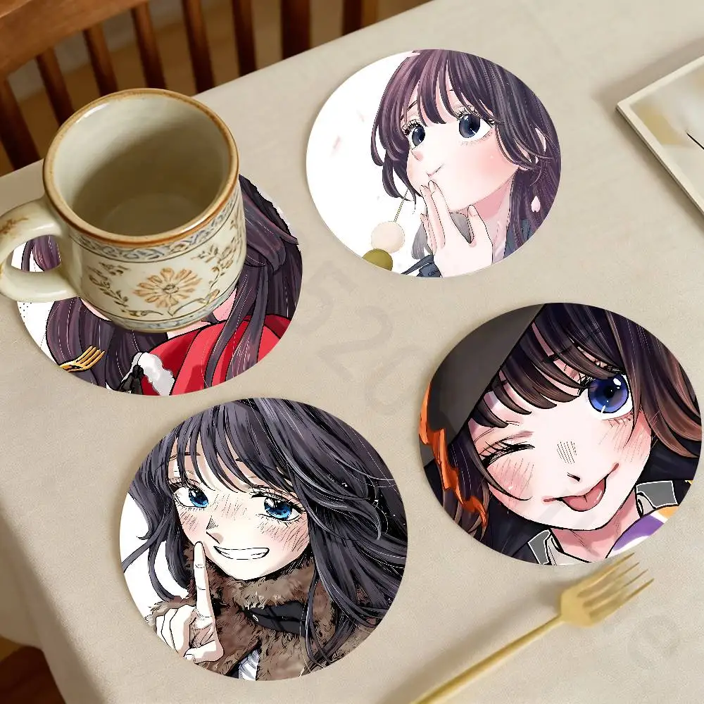

Waguri Anime Kaoruko Wooden Theme Desktop Heat Mats Home Decor Coffee Mug Coasters For Office Restaurant