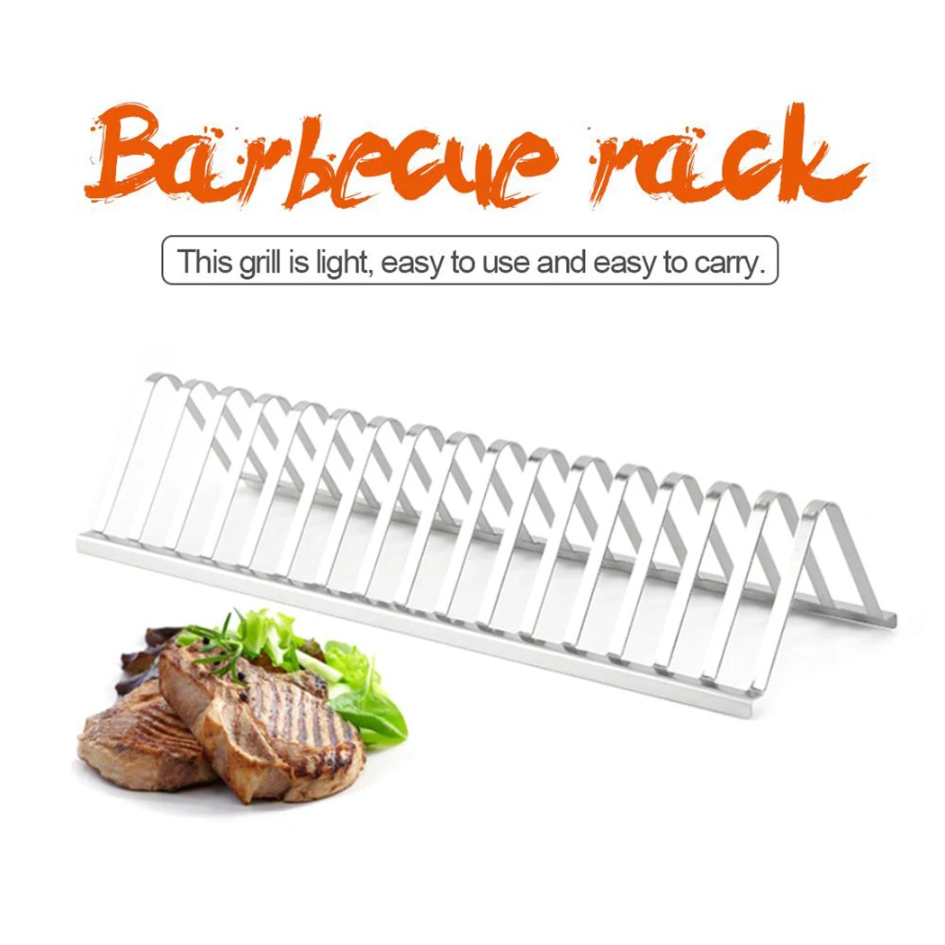 Stainless Steel Barbecue Meat Rib Rack Roasting Stand Outdoor BBQ Accessories For Picnic Camping Barbecue Roasting Stand New