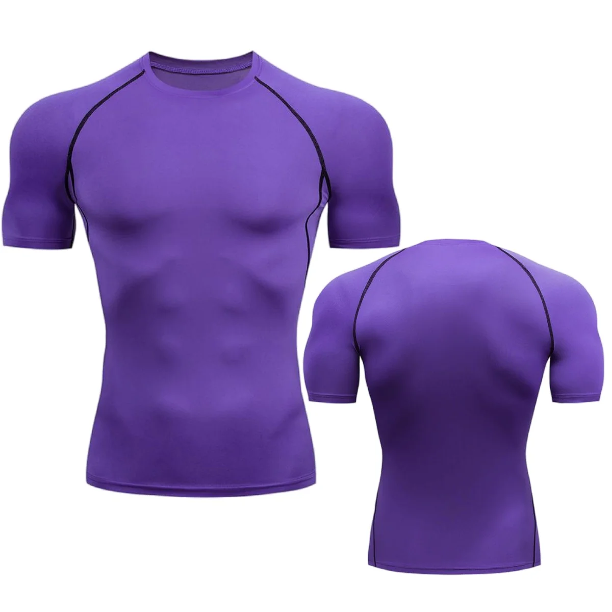 Men Sports T-shirt Dry Fit Short Sleeve Tops Running Compression Sweatshirt Yoga Top Jogging Workout Clothes Rashguard