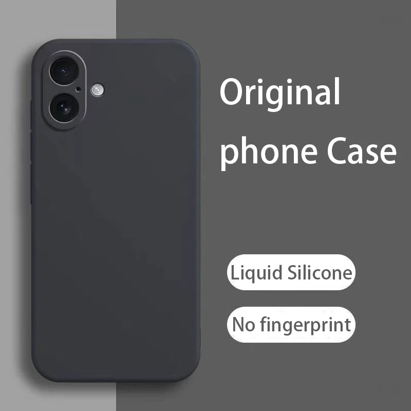 Coque de téléphone en silicone liquide pour iPhone 16 17 7 8 SE X XR Xs Max 11 12 13 mini 14 15 16 Plus 17 Pro Max 16e 17e, protection antichoc