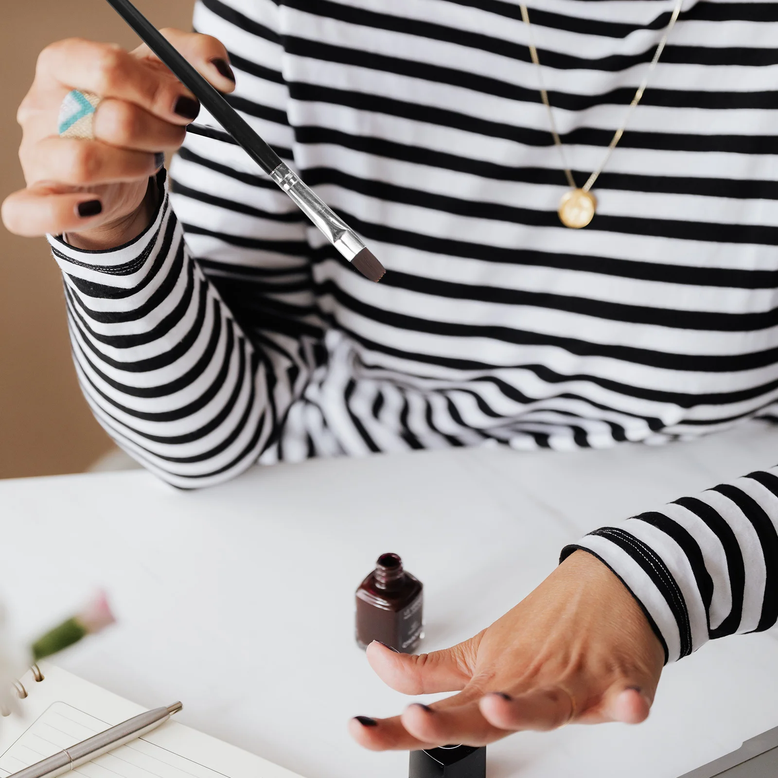 5 قطع مسمار فرشاة فنية مجموعة طلاء الأظافر مانيكير اللوحة فرش أدوات التفاصيل الدقيقة للأظافر الاكريليك كاذبة الطبيعية المهنية #5