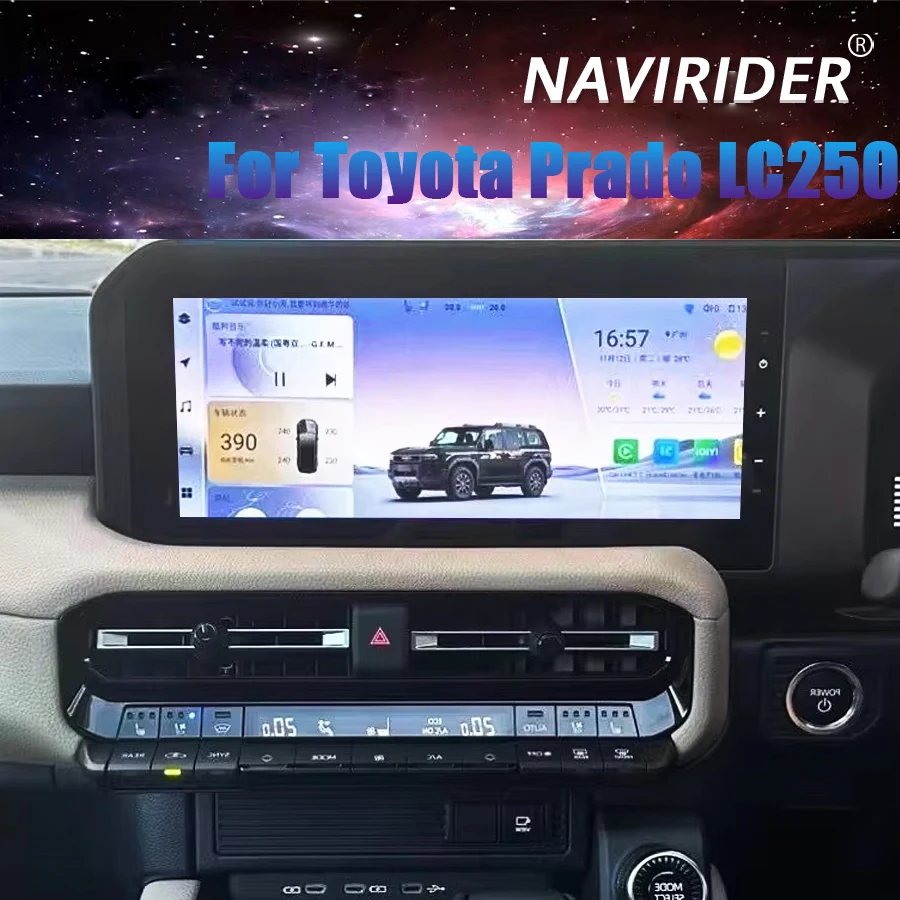Rhd 12.3inch Car Stereo Radio for Toyota Prado LC250 2023-2025 Android Multimedia Player with Navigation Carplay 4G HU WiFi