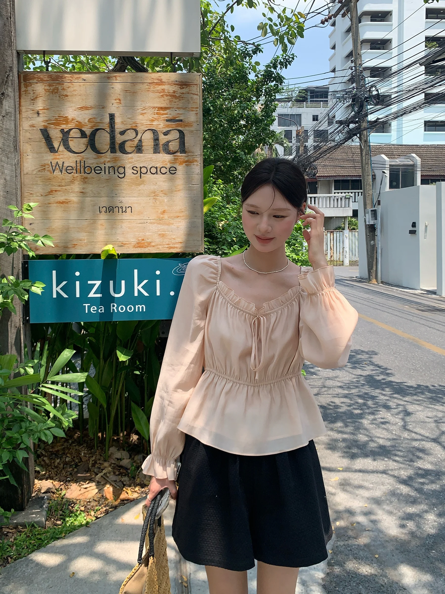 

Романтическая летняя розовая кружевная блузка-платье макси с рукавами-фонариками в корейском стиле, свободного кроя, из смесового полиэстера и вискозы, с длинными рукавами