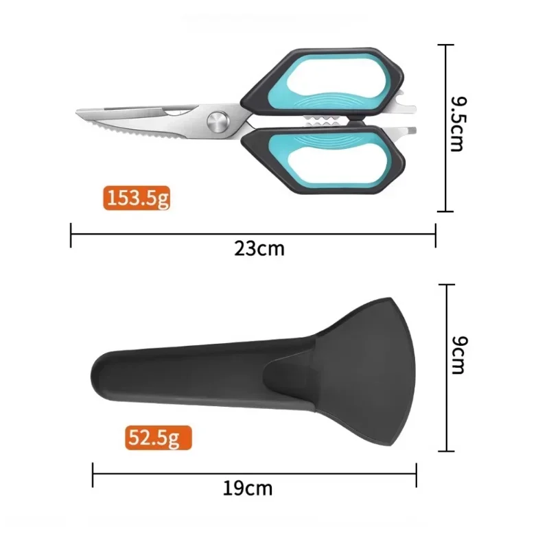 Stainless Steel Kitchen Scissors Multifunctional Chicken Bone Scissors Shear Fish Duck Cut Chef Professional Scissors Knife Tool
